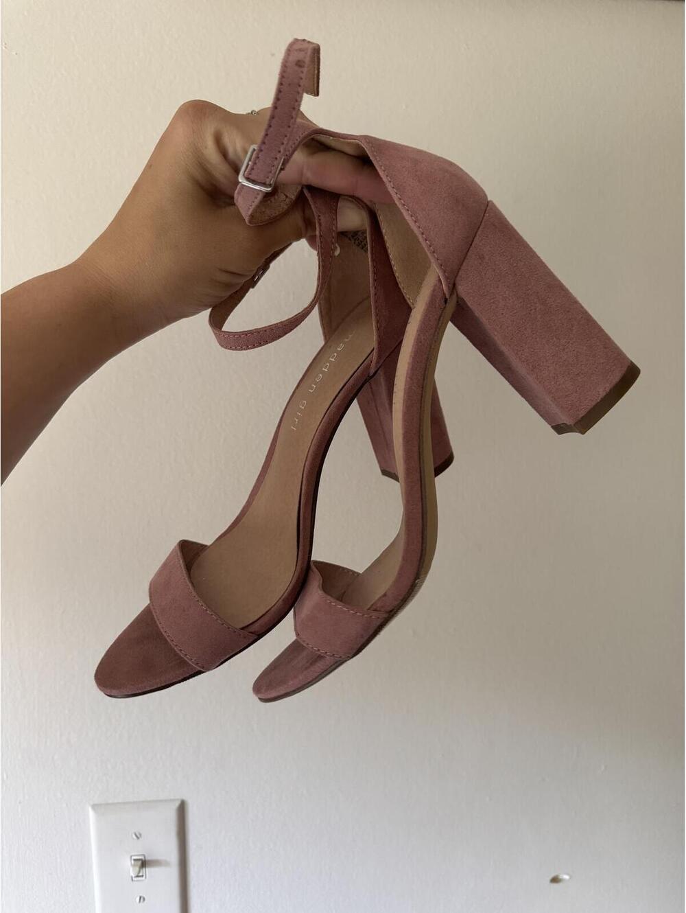Madden Girl Beella block heel blush shoes